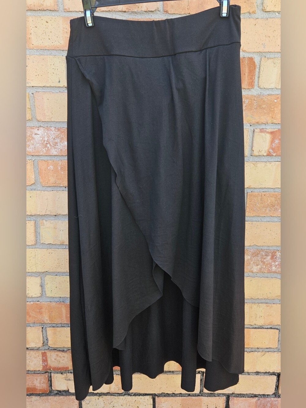 Black Women's Wrap-Front Maxi Skirt